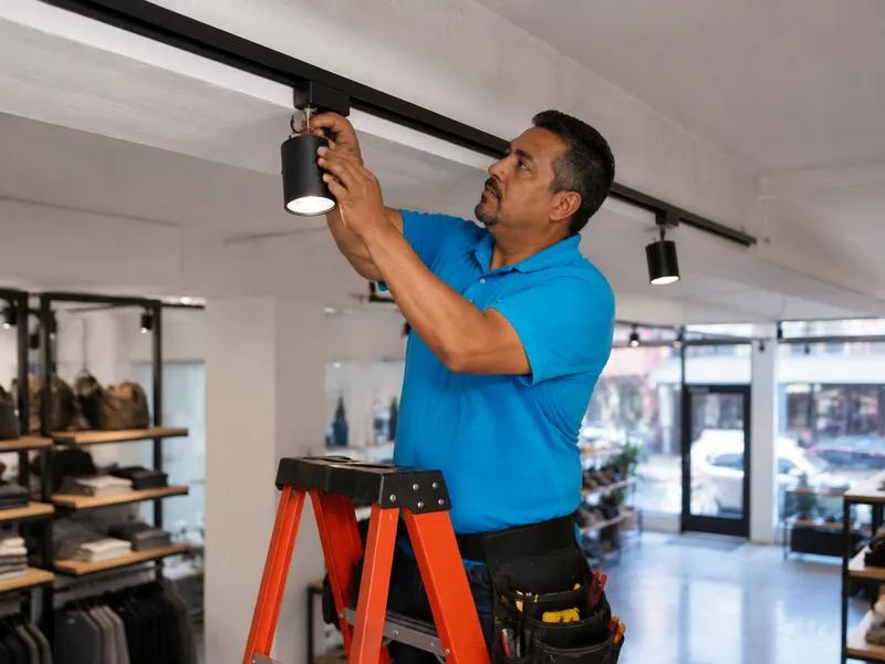 Commercial lighting installation