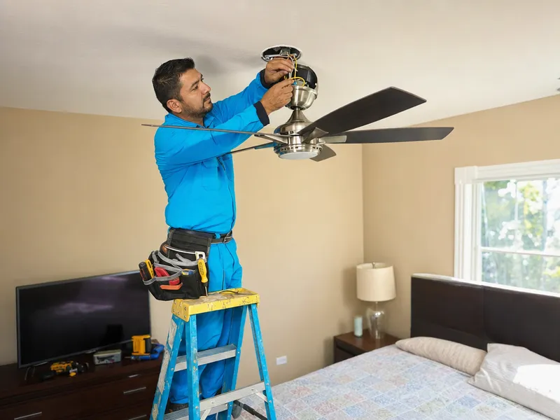Ceiling fan installation