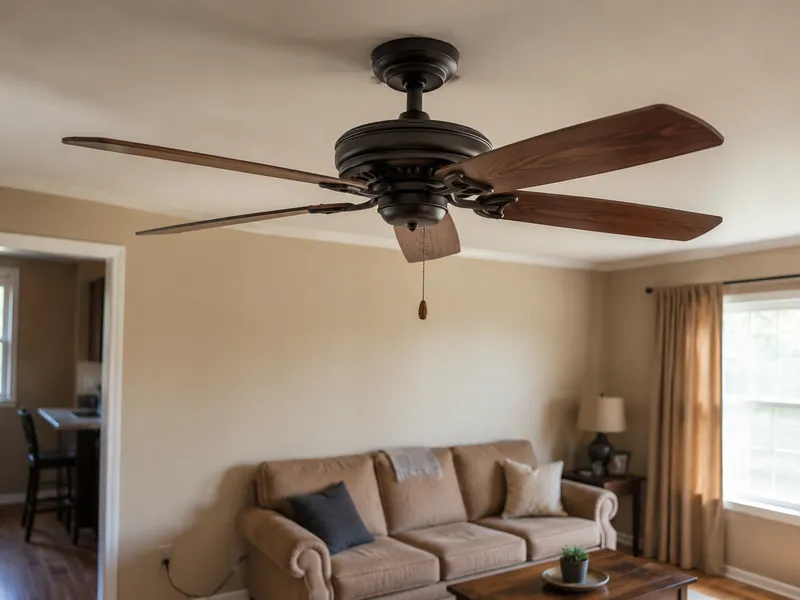 Staten Island living room, ceiling fan