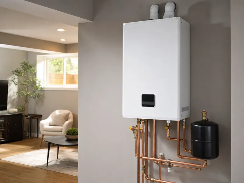 Combi boiler with tankless