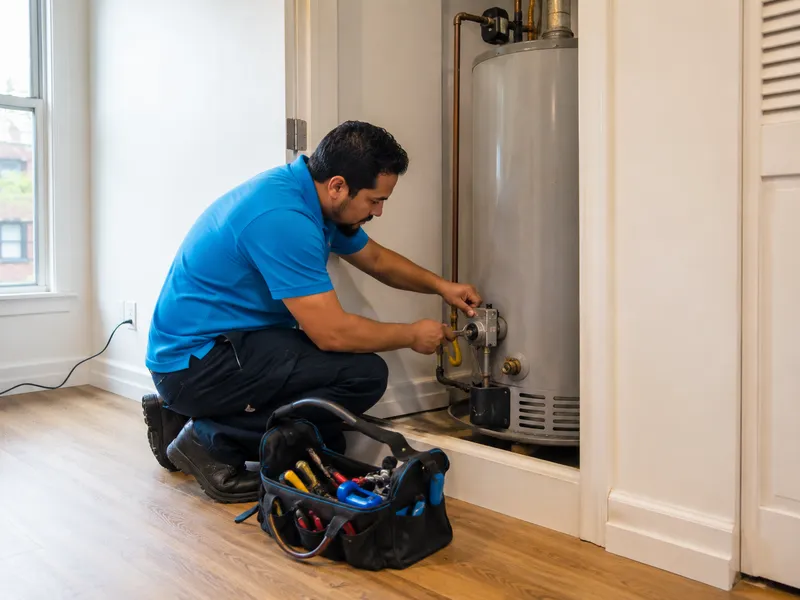 Gas water heater, Queens row house