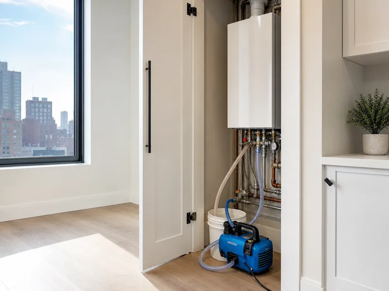Tankless water heater, Manhattan high-rise