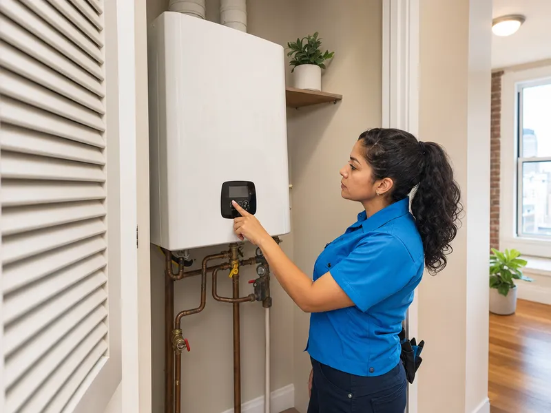 Rheem tankless water heater, Manhattan loft