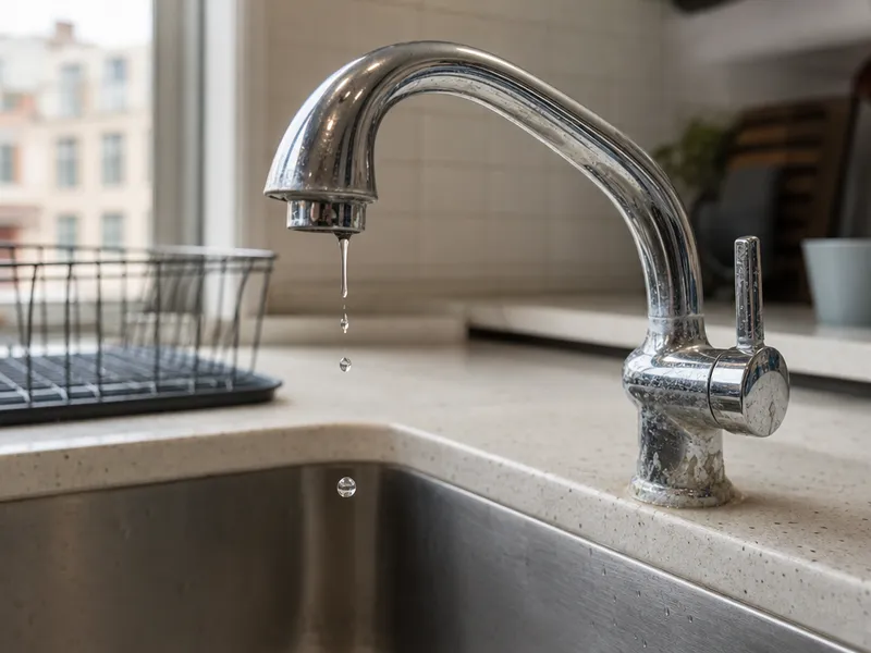 Leaky faucet — dripping or running water