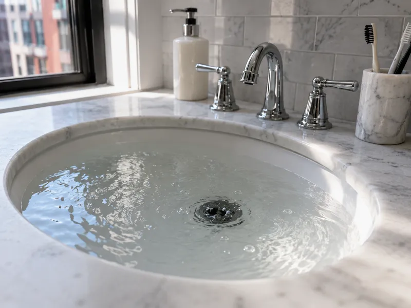 Slow drain — water draining slowly in sink or tub