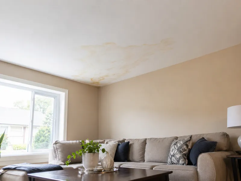 Water stains on ceiling or walls