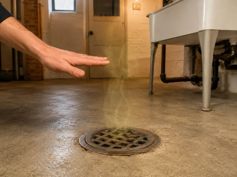 Sewer smell — foul odor from drains