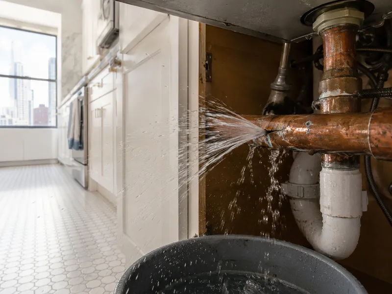 Burst pipe — sudden water leak or flooding