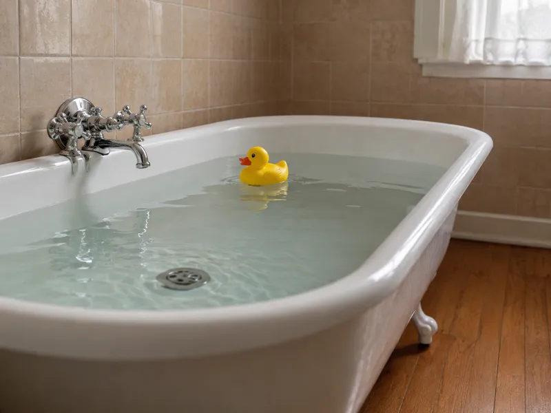 Bathtub full of water