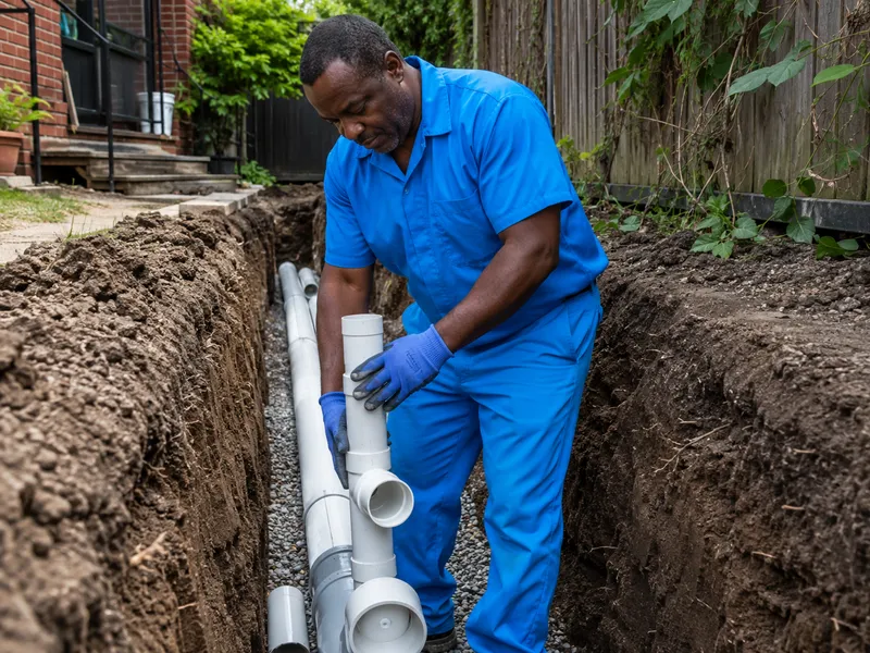Sewer line installation