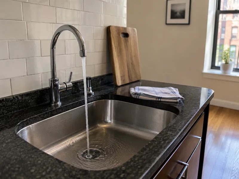 Manhattan apartment kitchen sink