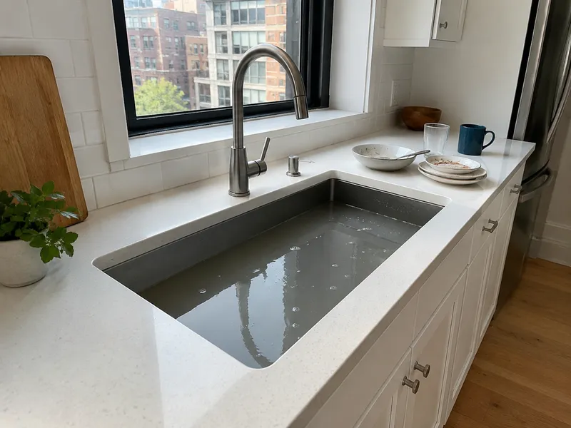 Slow kitchen sink drain