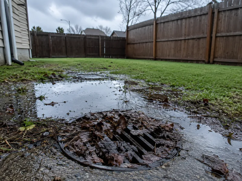 Outdoor yard drain clogged