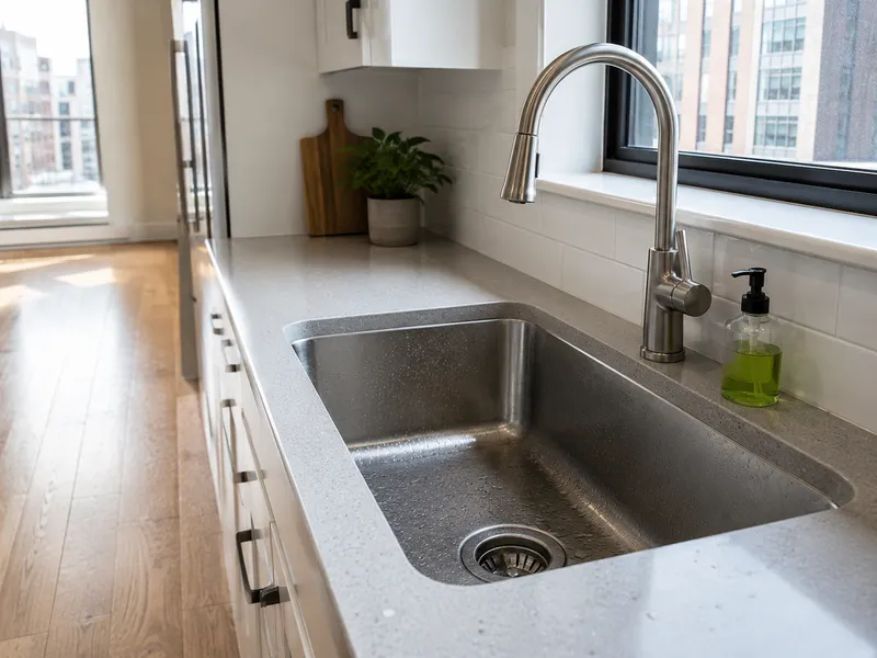 Manhattan apartment kitchen sink