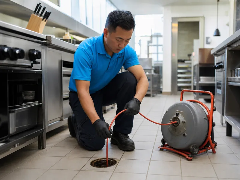 Commercial kitchen drain, Manhattan restaurant