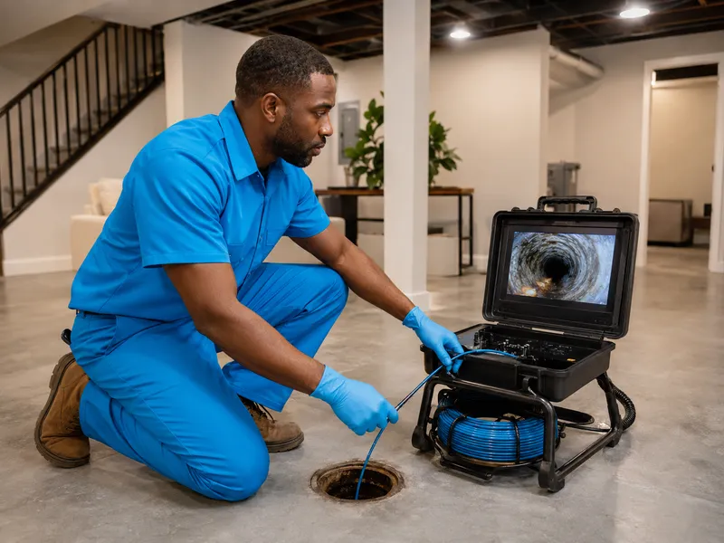 Septic system camera inspection