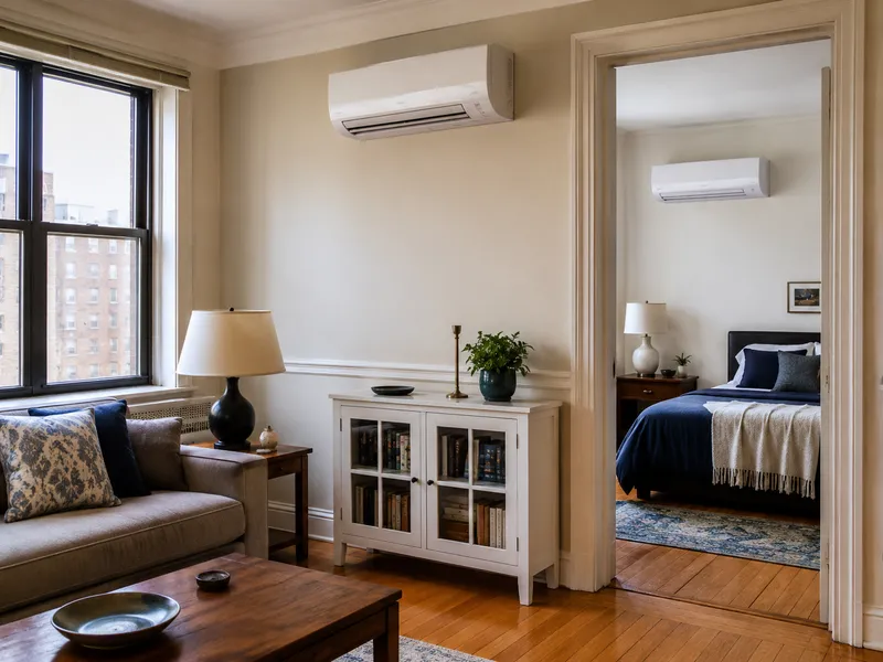 Multi-zone system in Manhattan co-op living room and bedroom