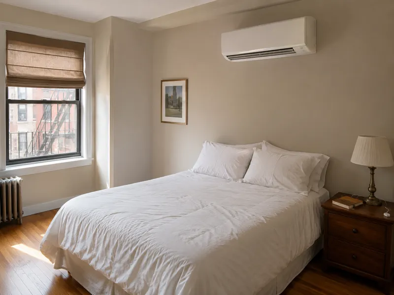 Wall-mounted mini-split in Manhattan studio apartment
