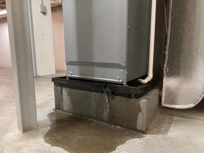 Water leaks around HVAC unit