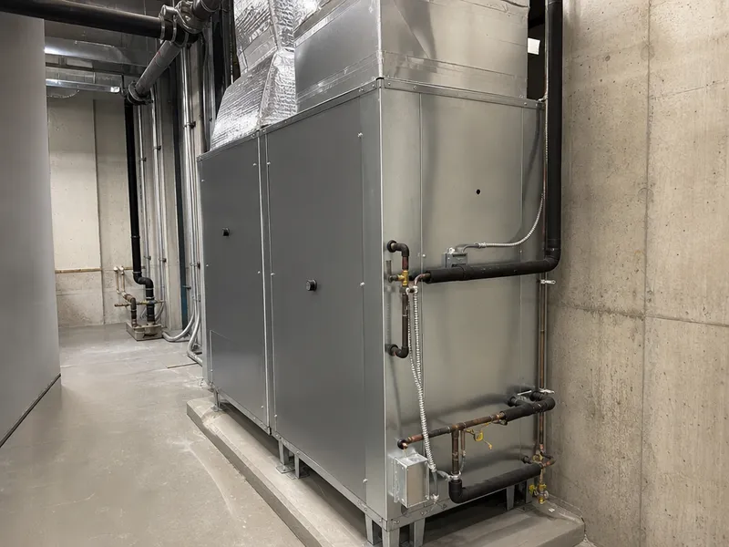 Air handler with condenser