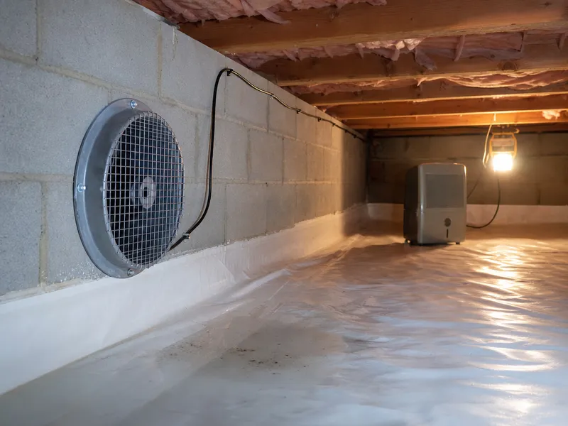 Crawl space fan, Staten Island home