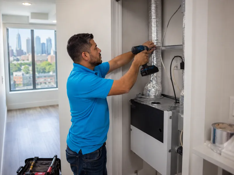 ERV installation, Long Island City new construction