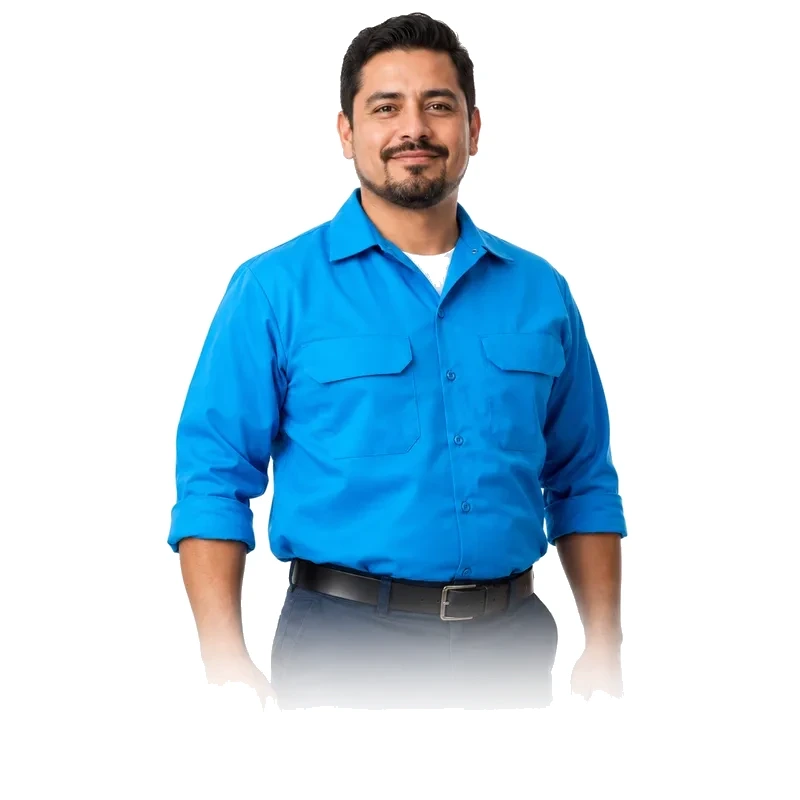 Refrigerator repair technician portrait