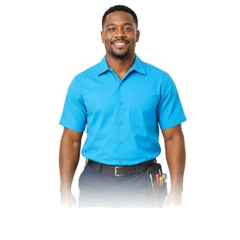 Washing machine repair technician portrait