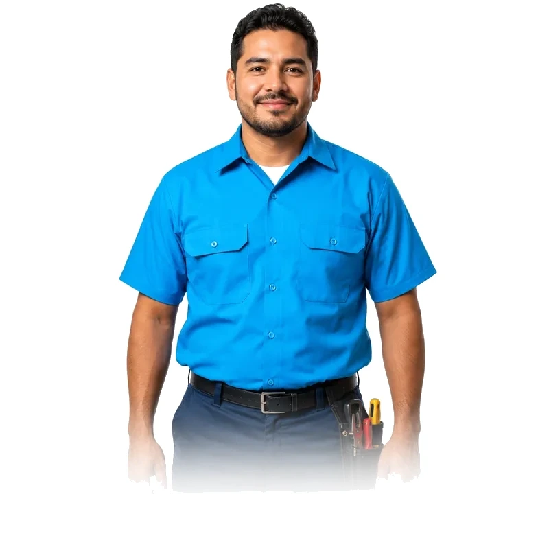 Washing machine repair technician portrait