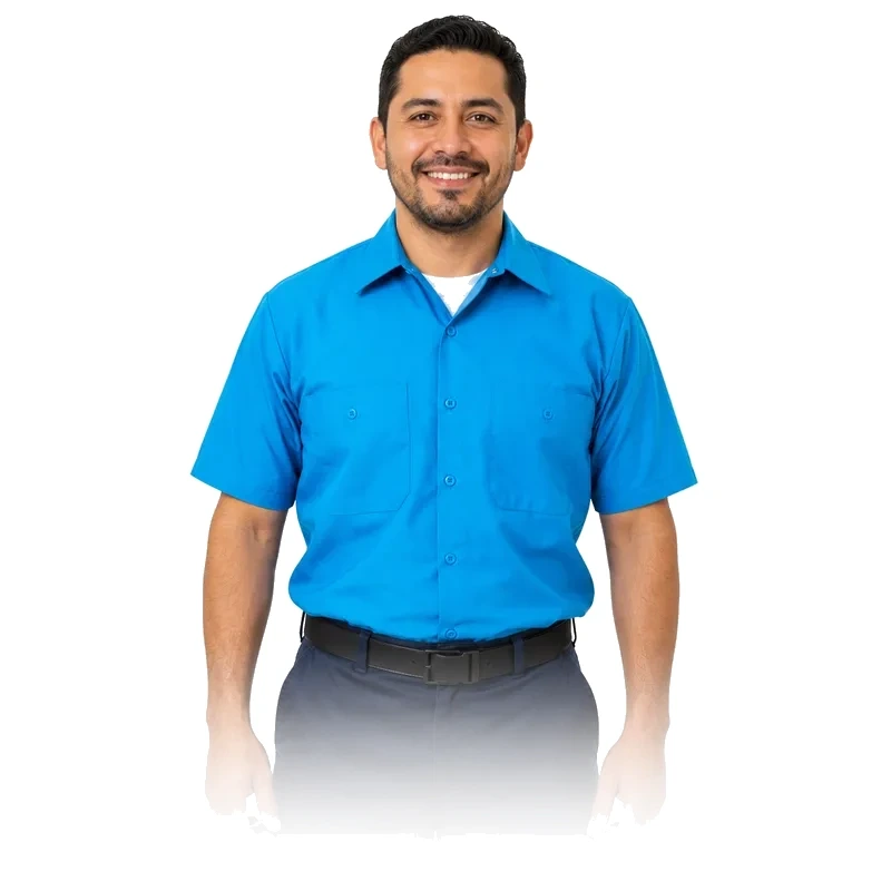 Washing machine repair technician portrait