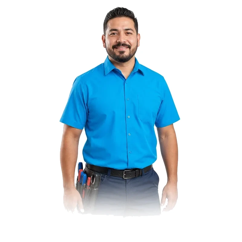 Washing machine repair technician portrait
