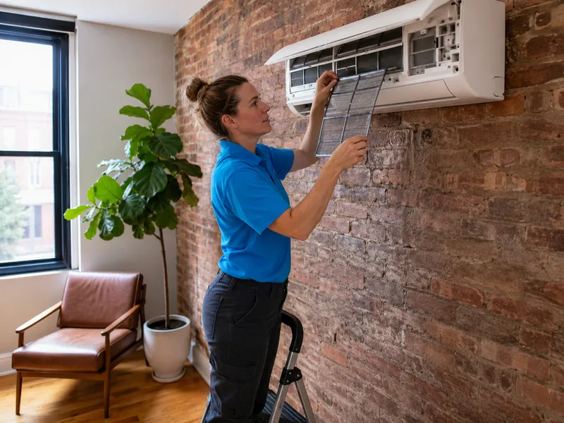 Mini-split in Brooklyn brownstone