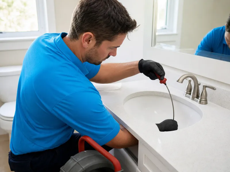 Bathroom drain cleaning