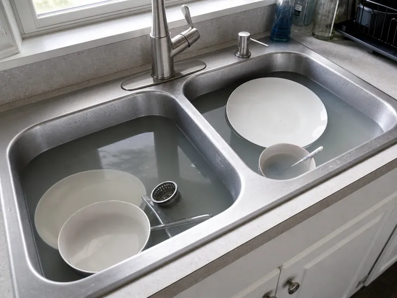 Clogged kitchen sink
