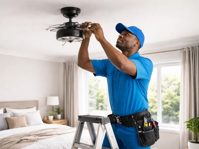 Ceiling fan installation