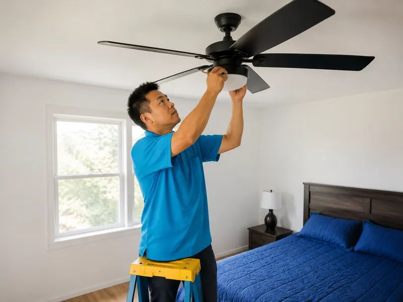 Ceiling fan installation