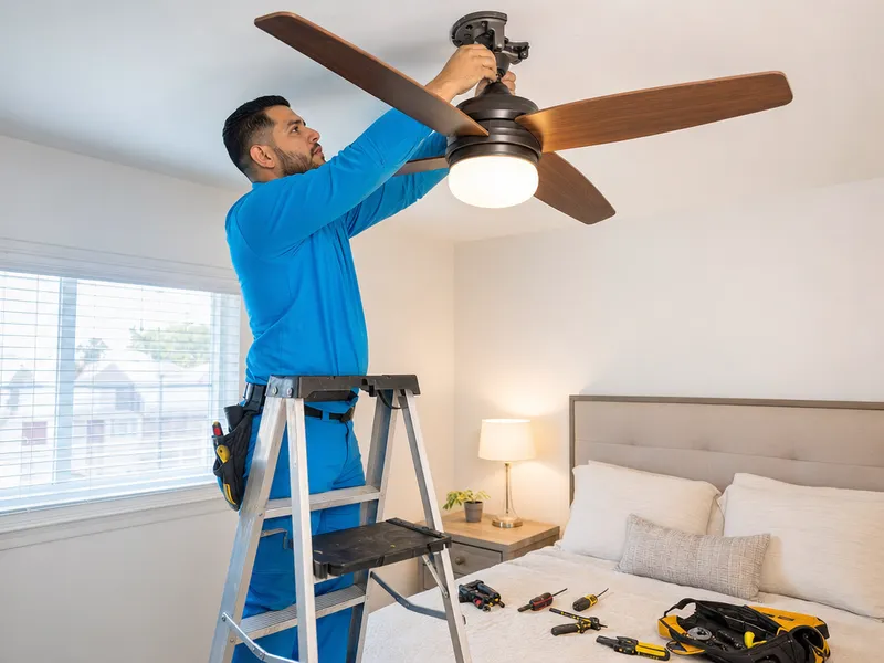 Ceiling fan installation
