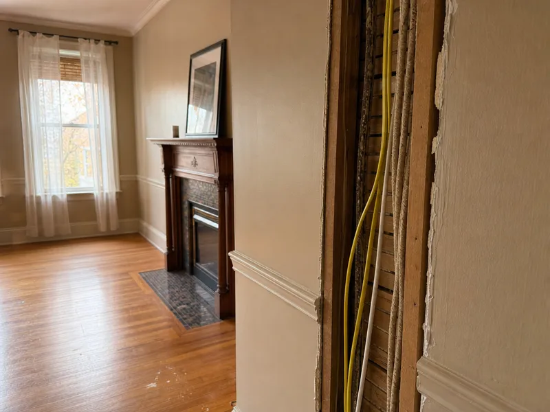 Pre-war brownstone, full rewire
