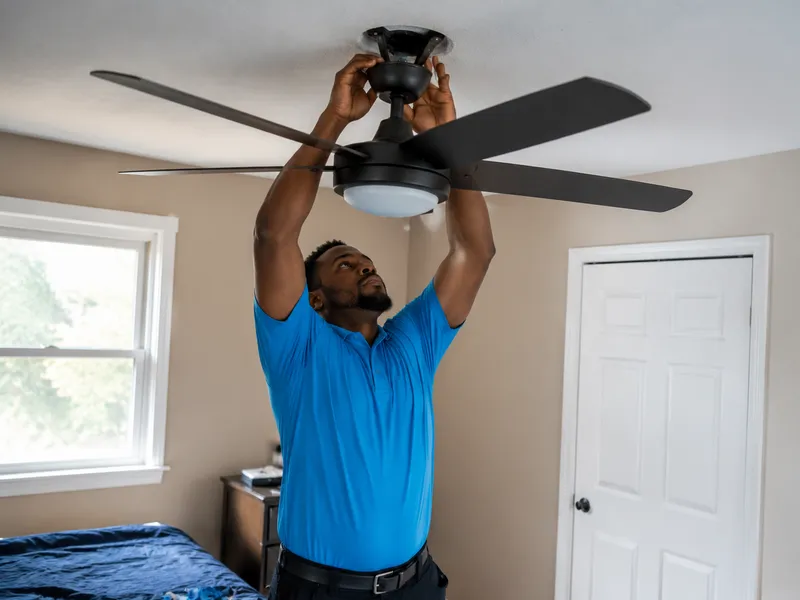Ceiling fan installation